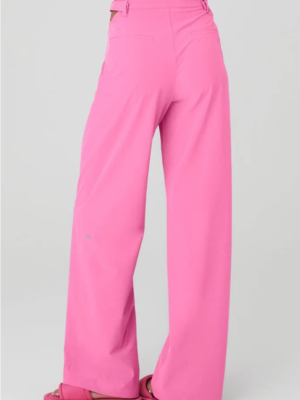 Alo Yoga Mid-Rise Showdown Trouser Paradise Pink S NWT Wide Leg Cutout - Picture 2 of 12